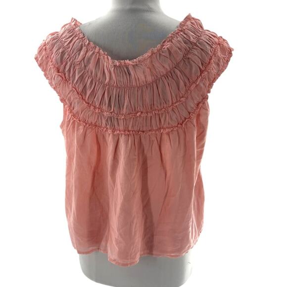 NWT J. Crew Rosalie Top Pink Cotton Voile Blouse Shirt Boho Smocked SZ L - Picture 3 of 7